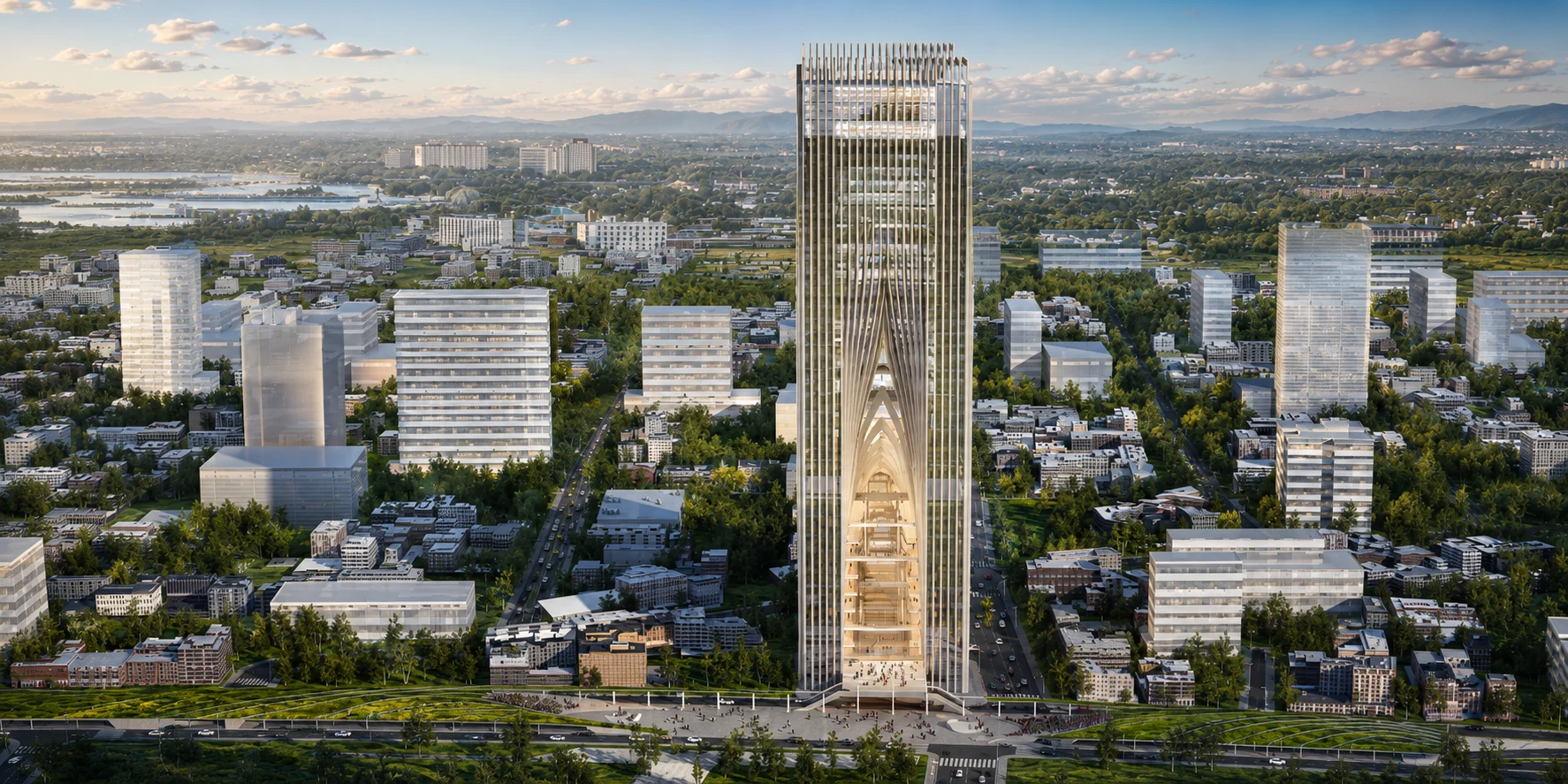 نمای شهری و معماری آینده‌نگر SMP Tower تبریز